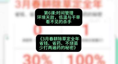 第6节：时间管理环境天敌，低温与干旱&mdash;&mdash;看不见的杀手，课程：《3月春耕除草定全年：省钱、省药、不烧苗、少打两遍药的秘密》